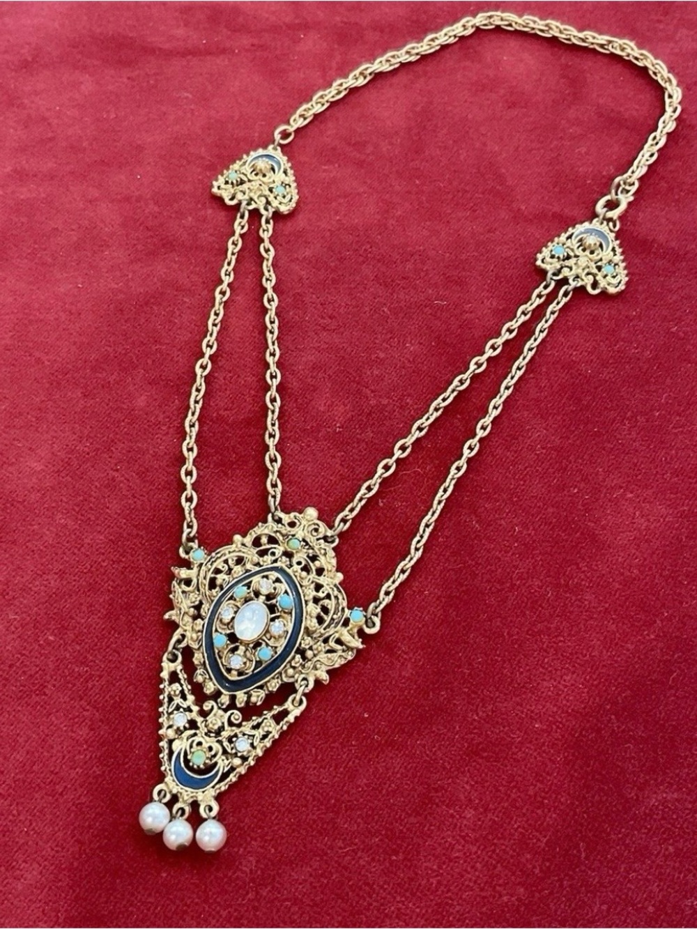 Florenza Vintage Festooned Enamel Necklace